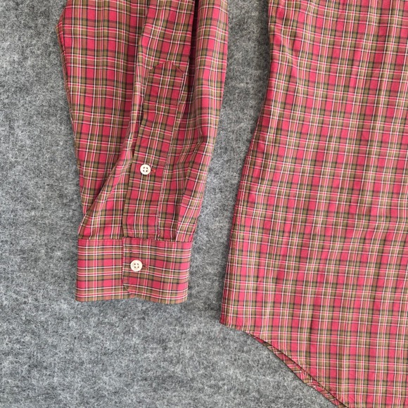 Ralph‎ Lauren Shirt Mens XL Red Tan Plaid Classic Fit Long Sleeve Button Down - Picture 5 of 9